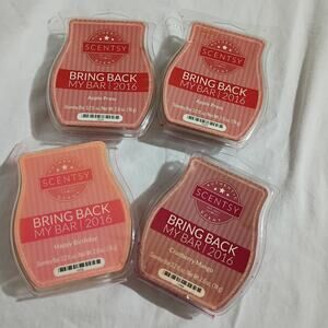 Scentsy Lot of 4 Wax Bars 2-Apple Press, 1-Cranberry Mango, 1- Happy Birthday